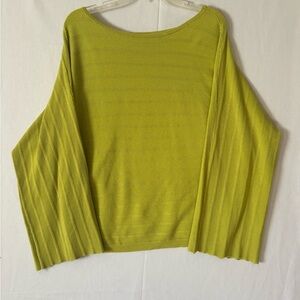 Belldini Chartreuse Women's Lime Green Sweater with Flowy sleeves.